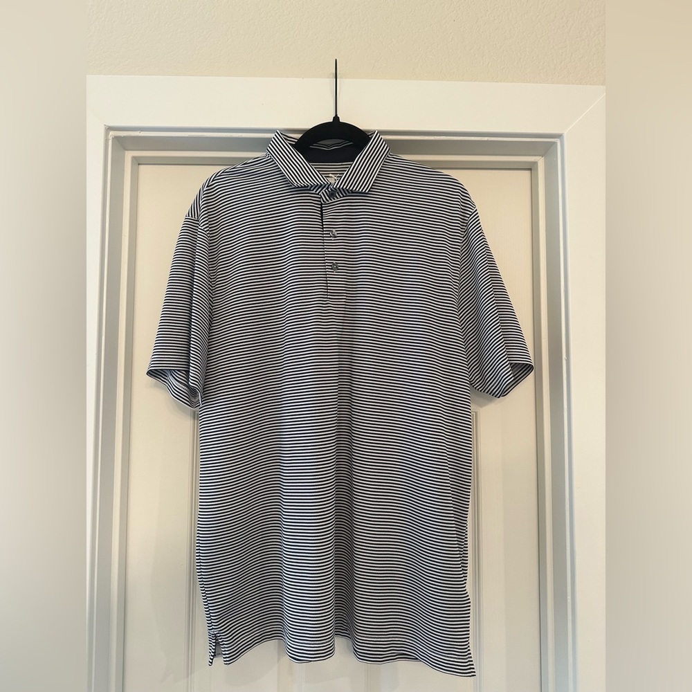 Puma Black and White Polo Shirt Textured Knit